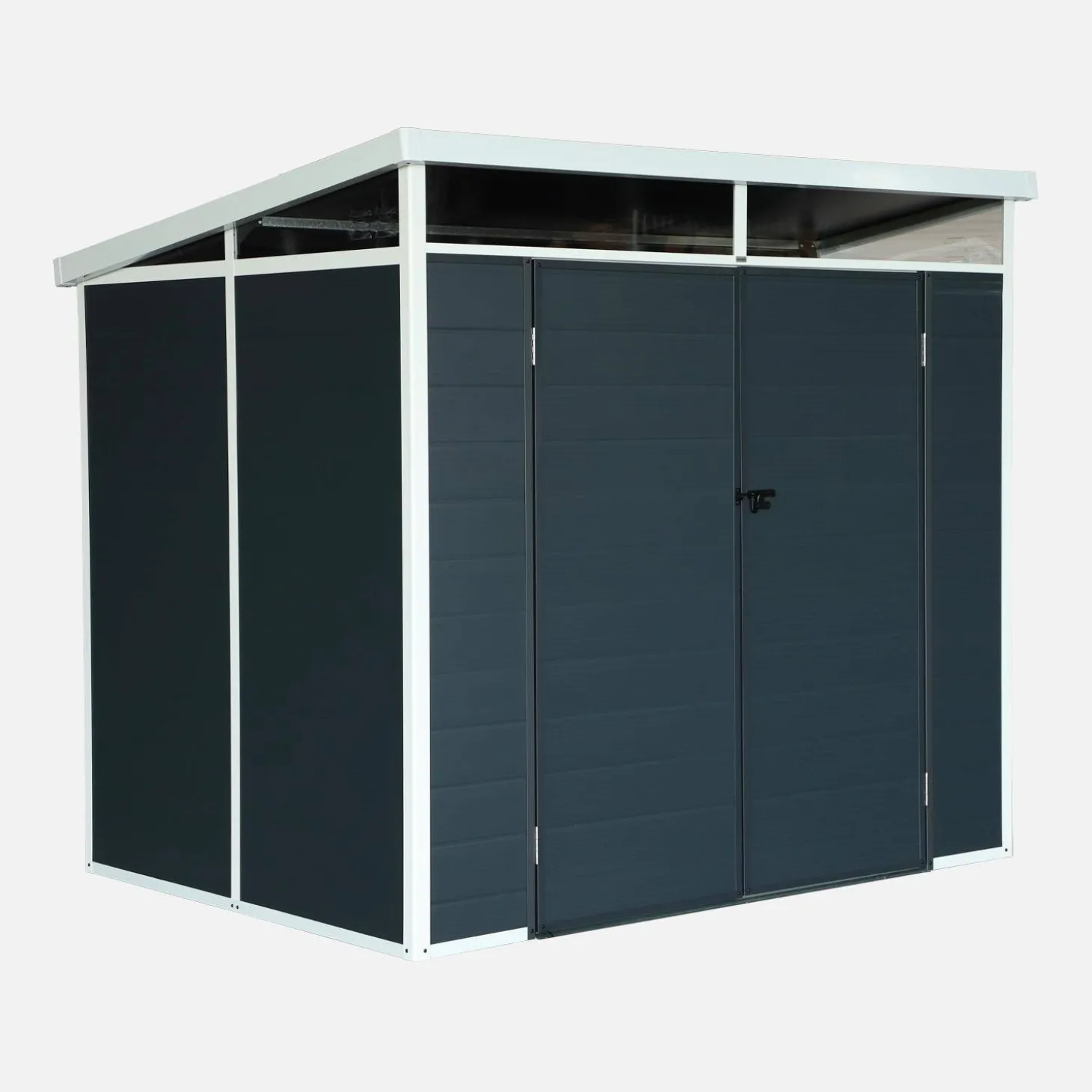 Caseta de jardín de plástico, estructura de aluminio, 4.55m²