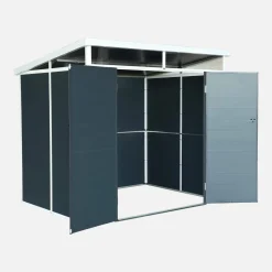 Caseta de jardín de plástico, estructura de aluminio, 4.55m²