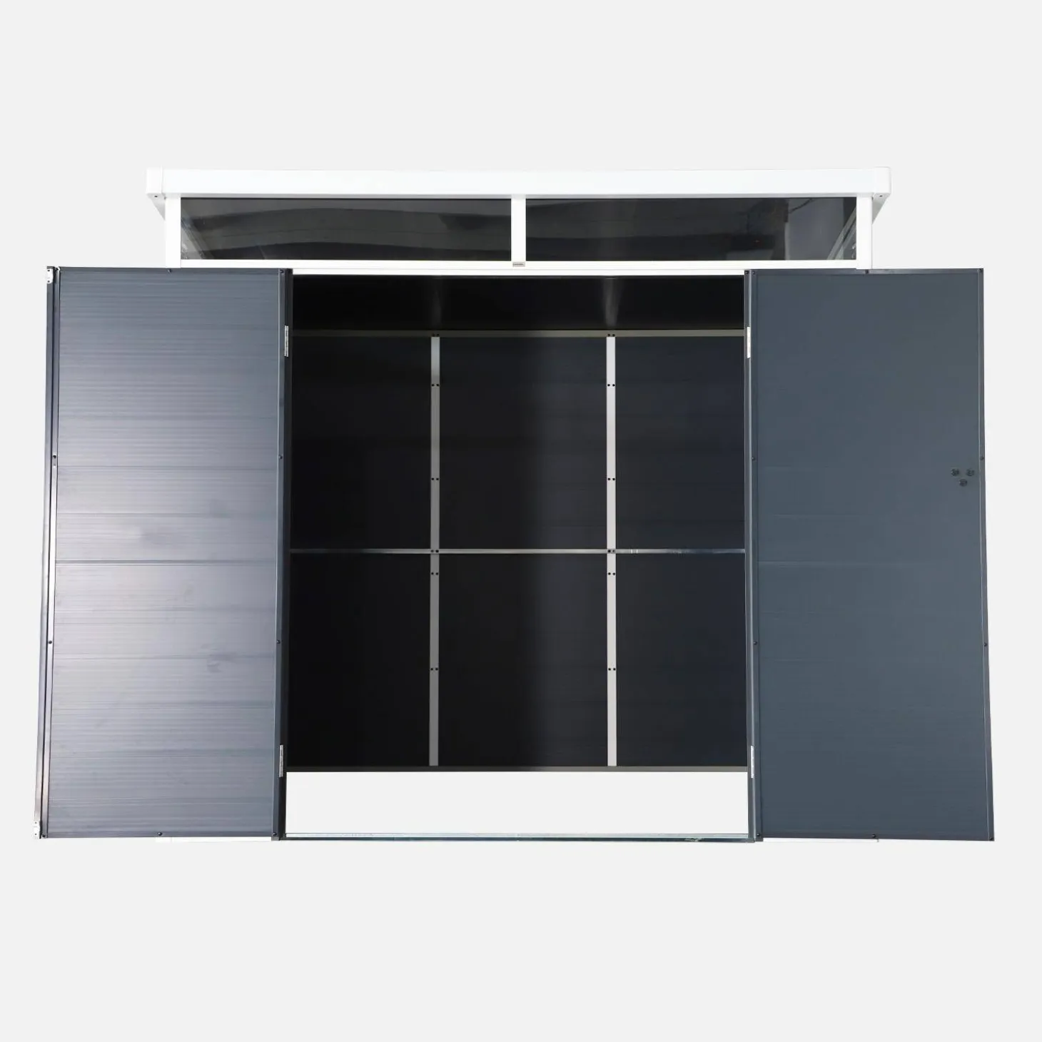 Caseta de jardín de plástico, estructura de aluminio, 4.55m²