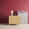 Cómoda con decoración madera y mimbre, 3 cajones