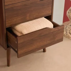Cómoda con efecto madera, 4 cajones