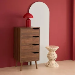Cómoda con efecto madera, 4 cajones