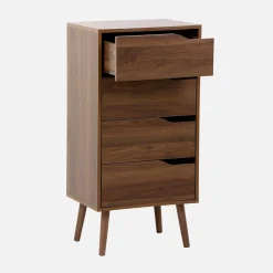 Cómoda con efecto madera, 4 cajones