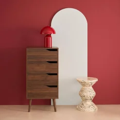 Cómoda con efecto madera, 4 cajones