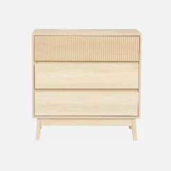 Cómoda con efecto madera, 3 cajones