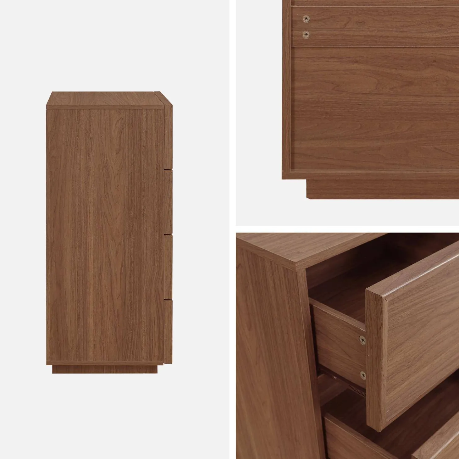 Cómoda de almacenamiento con efecto madera, 4 cajones
