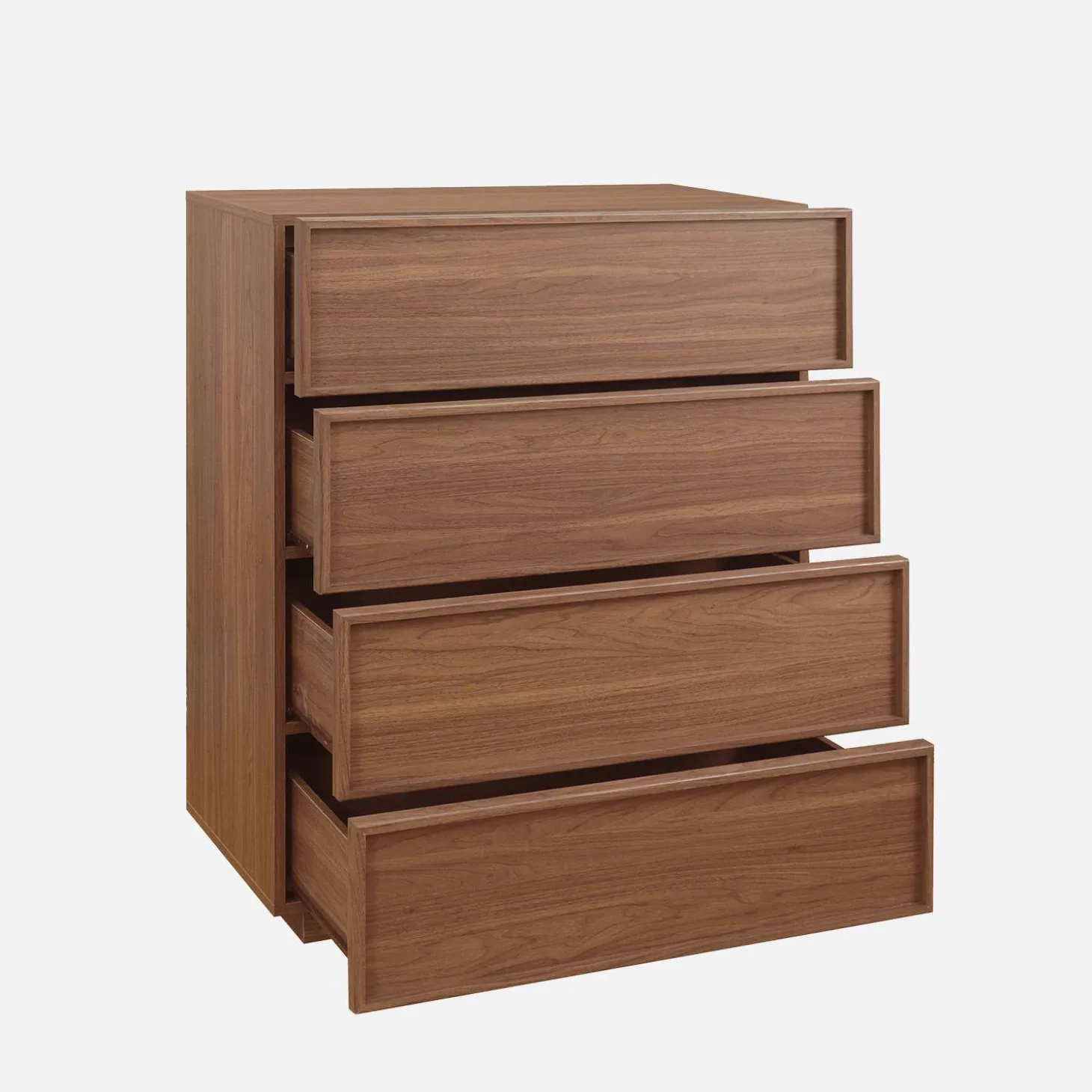 Cómoda de almacenamiento con efecto madera, 4 cajones
