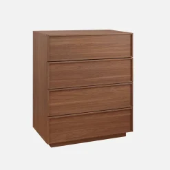 Cómoda de almacenamiento con efecto madera, 4 cajones