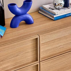 Cómoda de almacenamiento efecto madera, 6 cajones