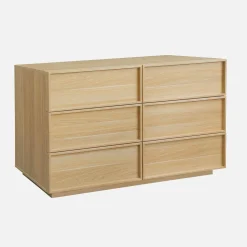Cómoda de almacenamiento efecto madera, 6 cajones