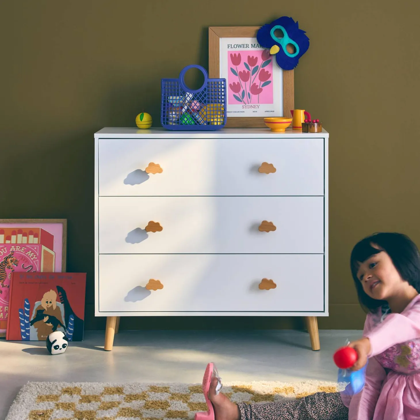 Cómoda infantil, 3 cajones