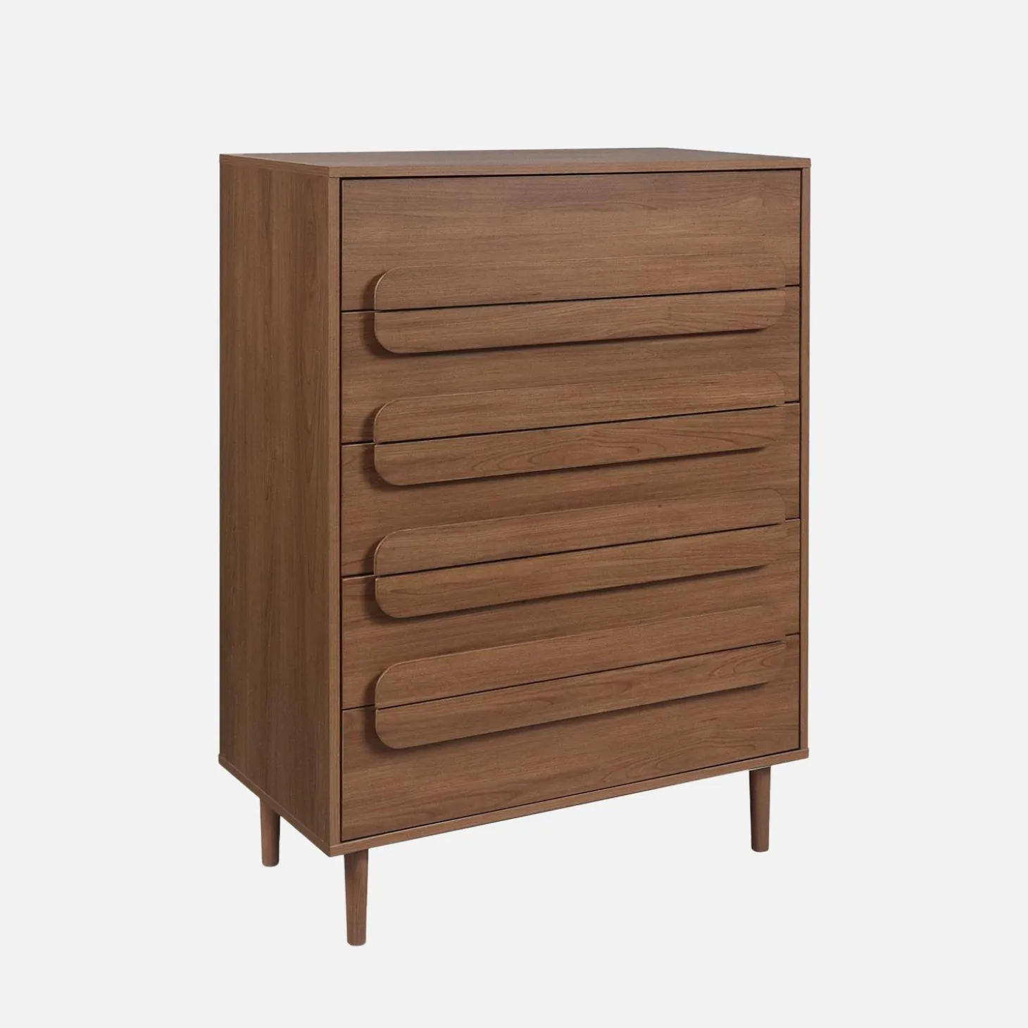 Cómoda vintage con efecto madera y 5 cajones