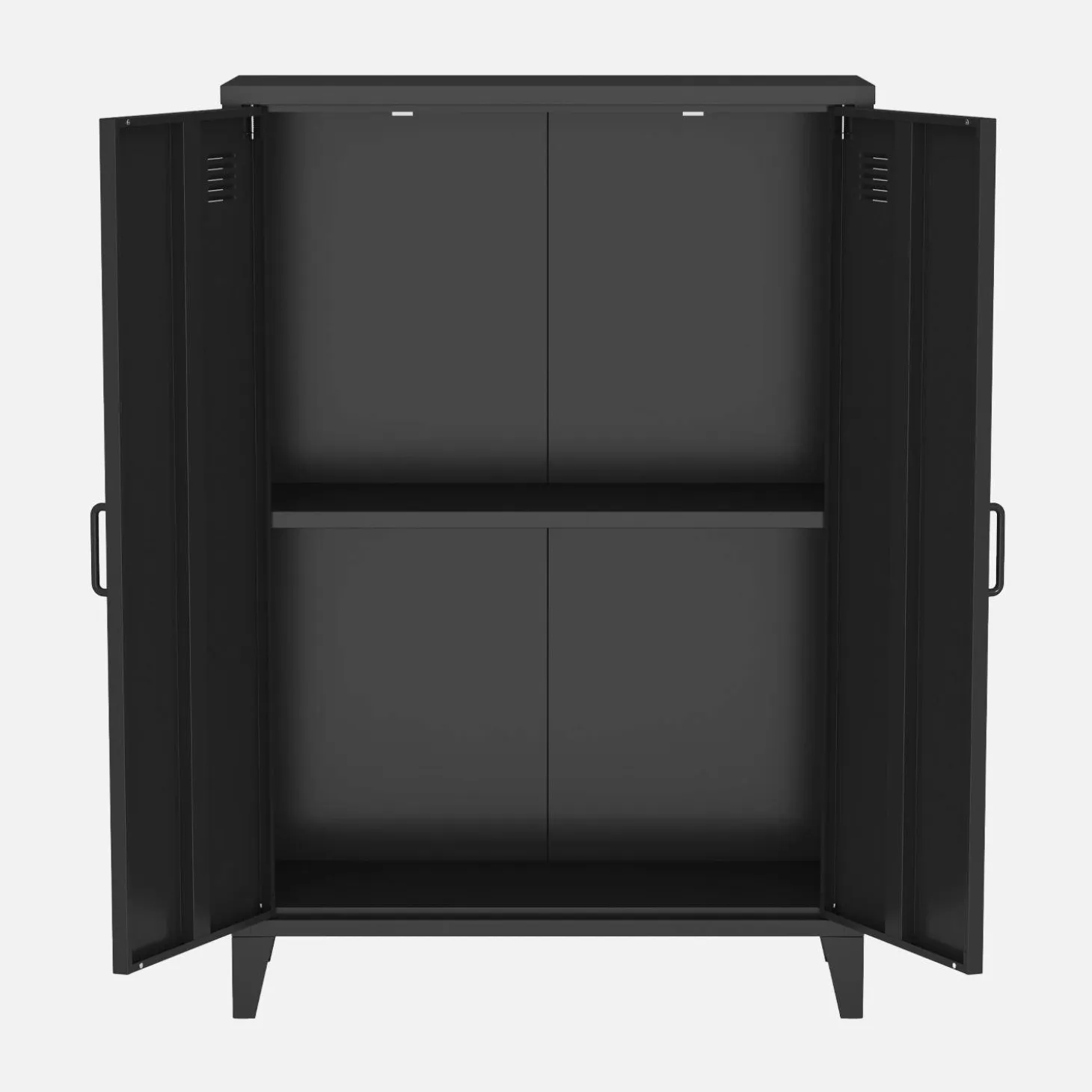 Cómoda/armario de metal de 2 puertas, set de 2