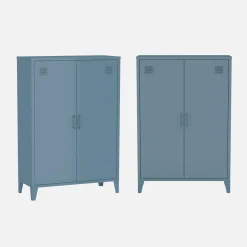 Cómoda/armario de metal de 2 puertas, set de 2