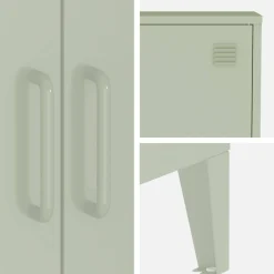 Cómoda/armario industrial de metal con 2 puertas