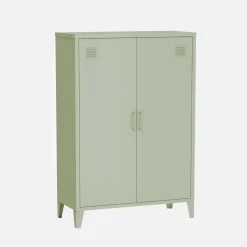 Cómoda/armario industrial de metal con 2 puertas