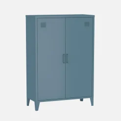 Cómoda/armario industrial de metal con 2 puertas