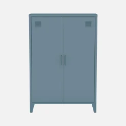 Cómoda/armario industrial de metal con 2 puertas