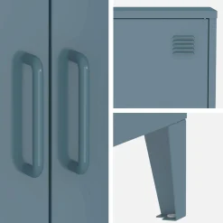 Cómoda/armario industrial de metal con 2 puertas