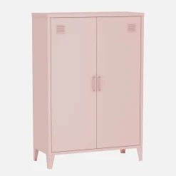 Cómoda/armario industrial de metal con 2 puertas