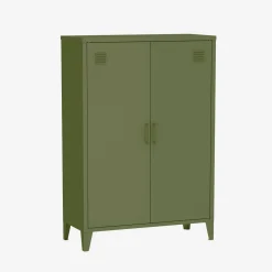Cómoda/armario industrial de metal con 2 puertas