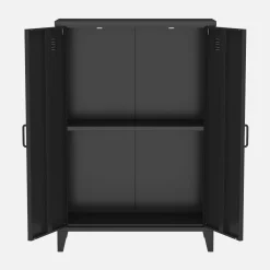 Cómoda/armario industrial de metal con 2 puertas