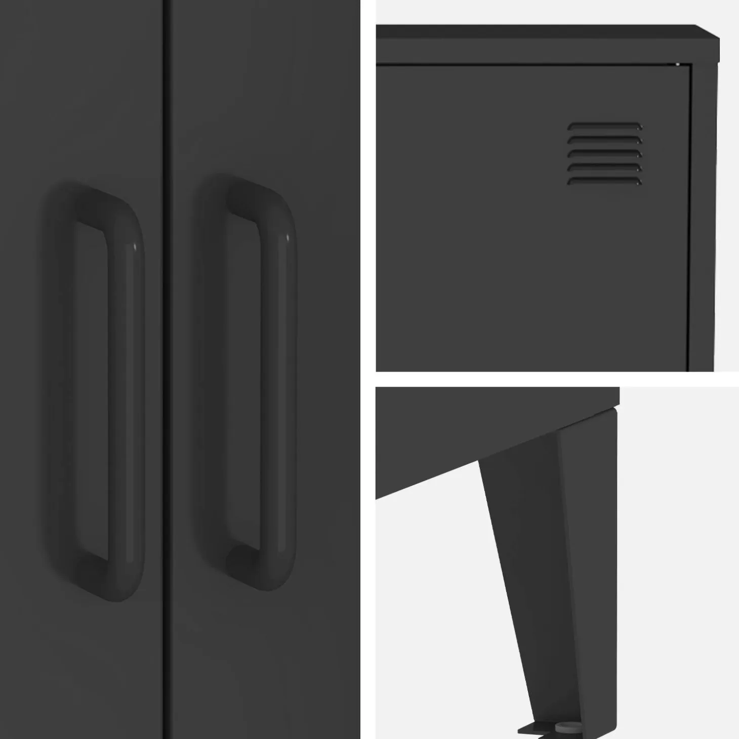Cómoda/armario industrial de metal con 2 puertas