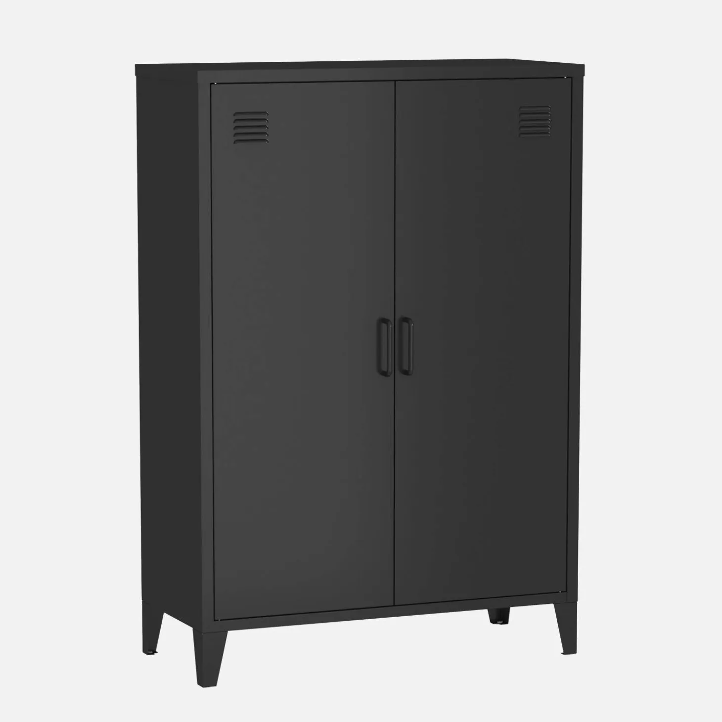 Cómoda/armario industrial de metal con 2 puertas