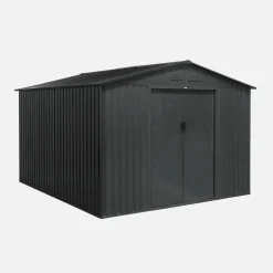 Cobertizo de jardín de metal de 8,95 m² con kit de anclaje