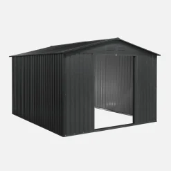 Cobertizo de jardín de metal de 8,95 m² con kit de anclaje