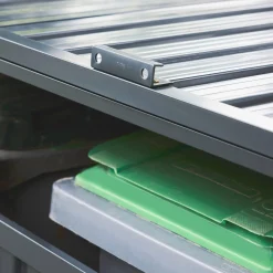 Cobertizo para cubo de basura de acero galvanizado gris