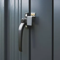 Cobertizo para cubo de basura de acero galvanizado gris