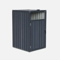 Cobertizo para cubo de basura de acero galvanizado gris