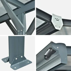 Cochera con extensión de aluminio y policarbonato 30m²
