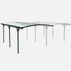 Cochera con techo de aluminio y policarbonato 15m²