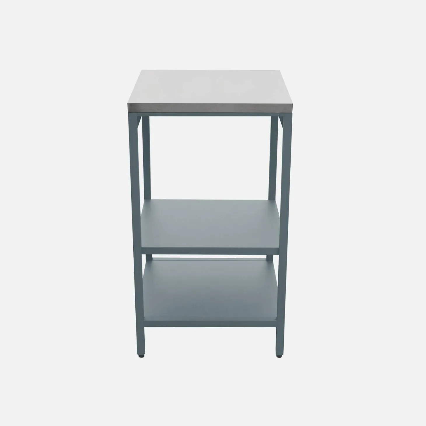 Cocina de exterior de acero con 2 estantes, 49cm
