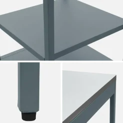 Cocina de exterior de acero con 2 estantes, 49cm