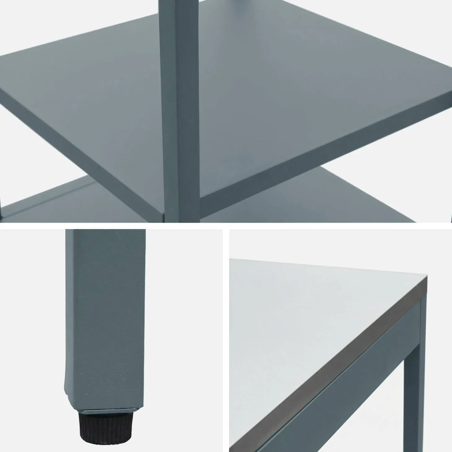 Cocina de exterior de acero con 2 estantes, 49cm