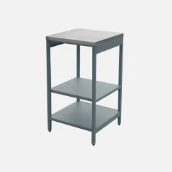 Cocina de exterior de acero con 2 estantes, 49cm