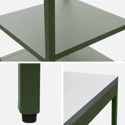 Cocina de exterior de acero con 2 estantes, 49cm