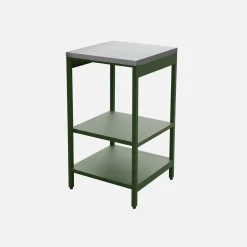 Cocina de exterior de acero con 2 estantes, 49cm