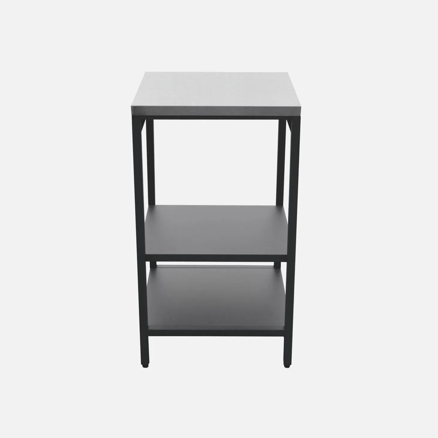 Cocina de exterior de acero con 2 estantes, 49cm