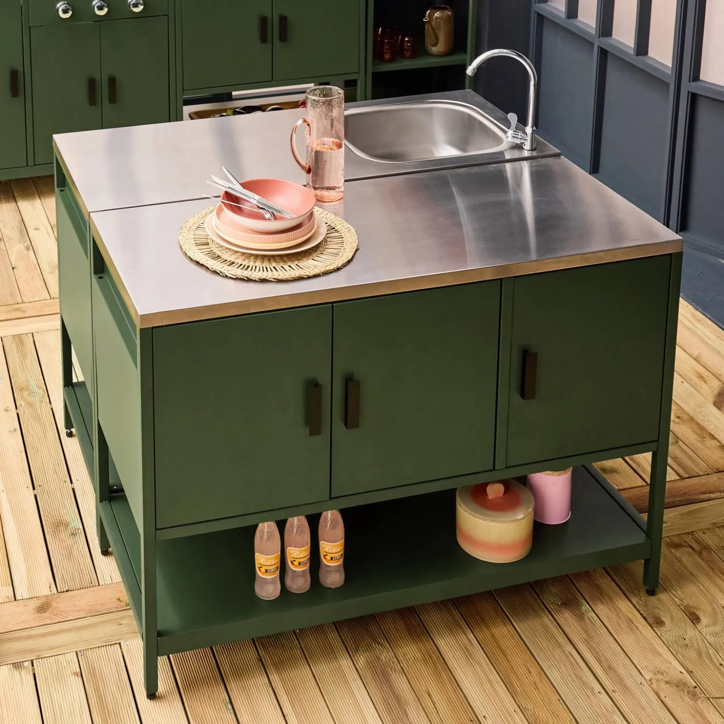 Cocina exterior 2 módulos acero inoxidable