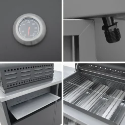 Cocina exterior acero inoxidable barbacoa gas 3 quemadores con fregadero, 2 módulos