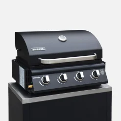 Cocina exterior completa de acero inoxidable con barbacoa de gas de 4 quemadores