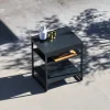 Cocina exterior de acero 2 estantes L80cm