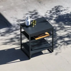 Cocina exterior de acero 2 estantes L80cm
