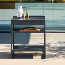 Cocina exterior de acero 2 estantes L80cm