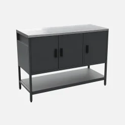 Cocina exterior de acero 3 puertas y 1 estante, 120cm