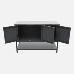 Cocina exterior de acero 3 puertas y 1 estante, 120cm